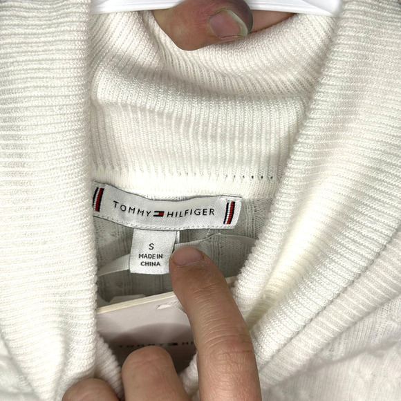 Tommy Hilfiger Preppy Turtleneck Knit Long Sleeve Ribbed Sweater Ivory NWT Small - Picture 5 of 7
